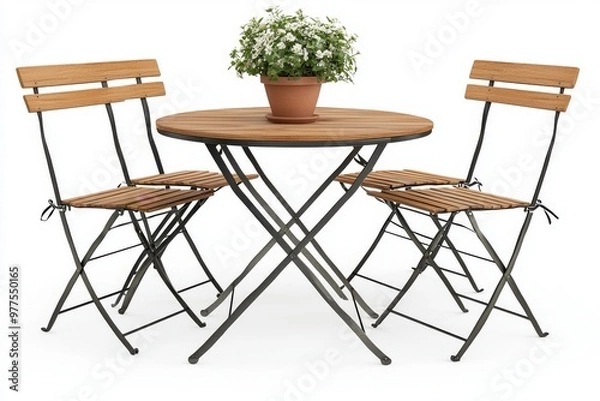 Fototapeta Set of outdoor furniture isolated on a transparent background, generative AI