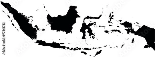 Fototapeta INDONESIA MAP WITH DEPARTMENTS DIVISIONS STATES COUNTIES