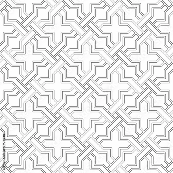 Fototapeta Seamless Islamic geometric pattern consisting of crossed and interlocking lines. Suitable for various creative projects or decorative elements.