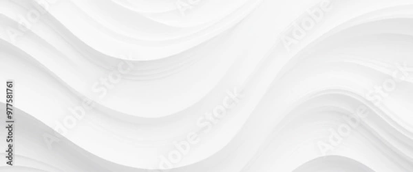 Fototapeta White wave background, abstract concept. Beautiful format poster with Smooth Grey Waves abstract background with grayish tonalities, plenty of copy space and elegant design.