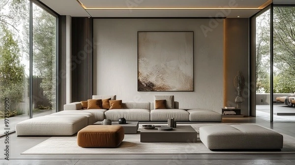 Obraz Very nice and expensive living room design with elegant accents picture