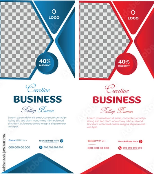 Fototapeta Modern concept colour full Roll up banner for business event and presentations .