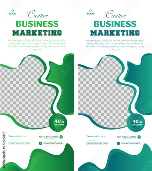 Fototapeta Creative business roll up banner design.
