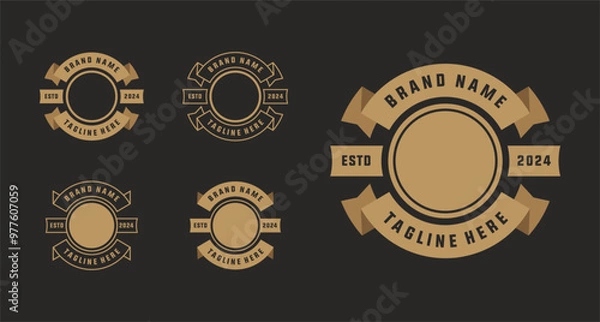 Fototapeta logo badge design template with the text editable for clothing, sport, and apparel