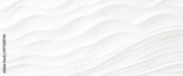 Fototapeta white wave curve lines banner background design. White wave modern abstract background. Luxury horizontal white background for business banner, poster, backdrop, voucher, invite. Vector illustration