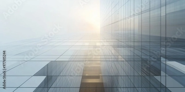 Fototapeta skyscraper with a mirrored facade