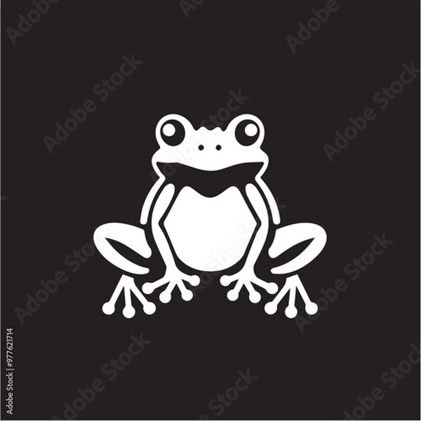 Fototapeta Frog in cartoon, doodle style . Image for t-shirt, web, mobile apps and ui. Isolated 2d vector illustration in logo, icon, sketch style, Eps 10, black and white. AI Generative