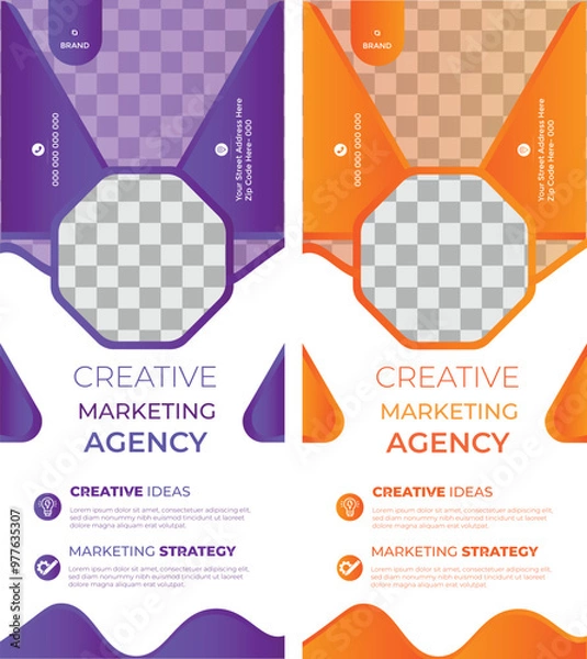 Fototapeta Abstract business rollup banner design template.