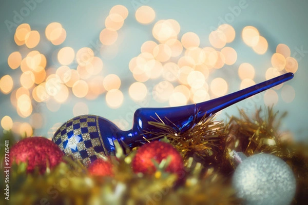 Fototapeta Vintage style christmas tree tip