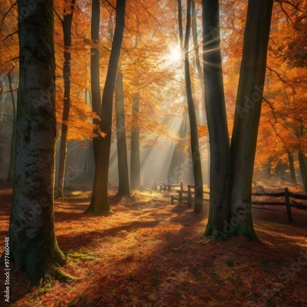 Fototapeta autumn in the forest