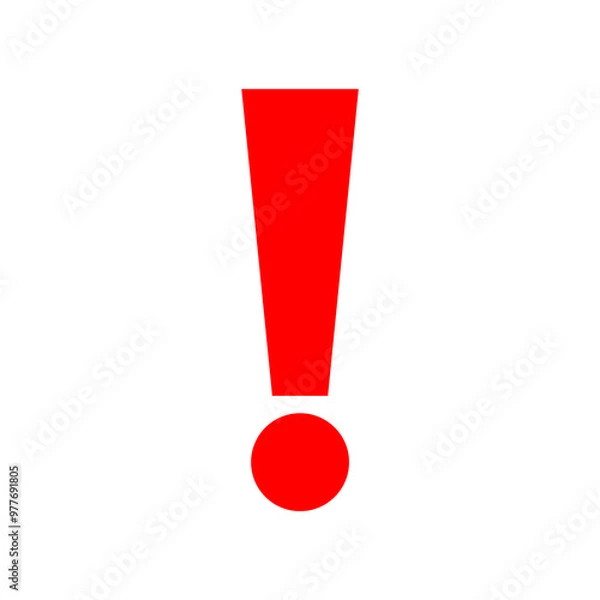 Fototapeta Red exclamation mark point sign PNG