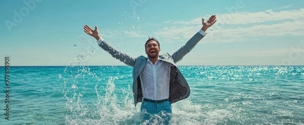 Fototapeta The Joyful Man at Sea