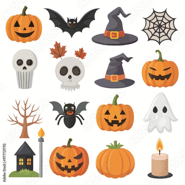 Obraz Halloween element collection on white background