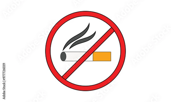 Obraz No smoking sign Isolated on a White background .