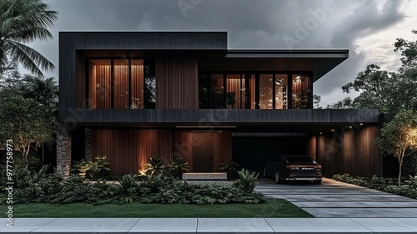 Obraz Modern Minimalist House Exterior Design