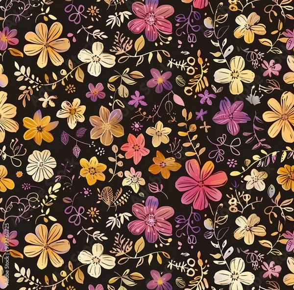 Fototapeta seamless floral pattern