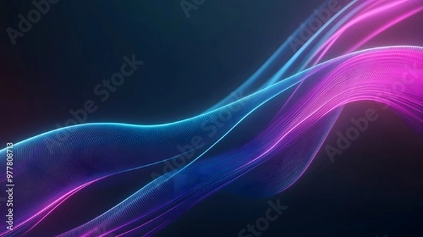 Fototapeta Abstract background with blue and purple lines in the form of strips