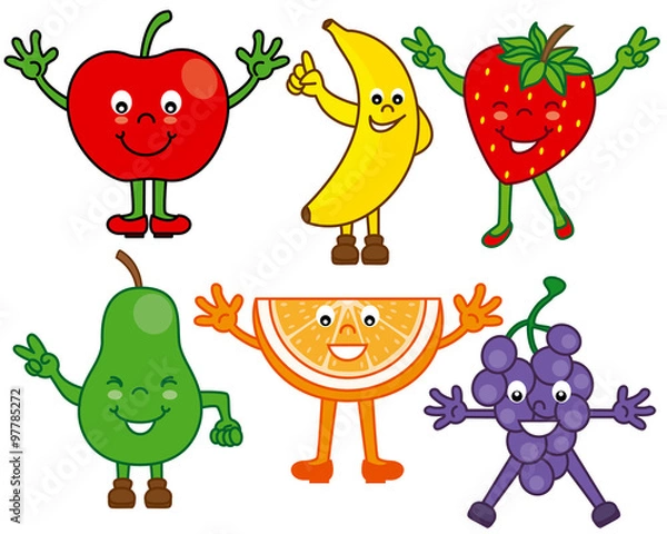 Fototapeta fun fruit set