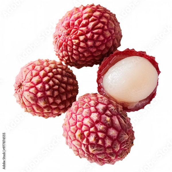 Fototapeta lychee fruit isolated on white