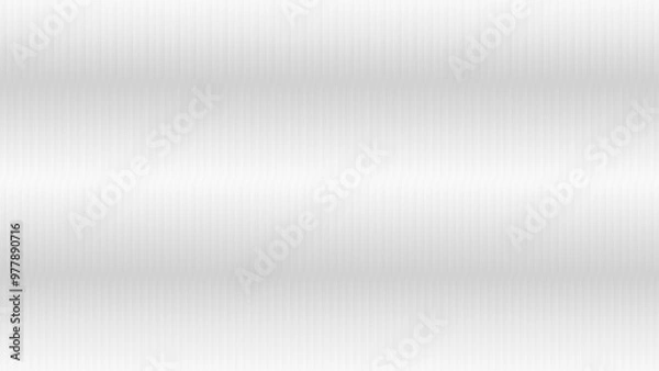 Obraz White ribbed glass texture background. The glassy background design creates a delicate, airy feel—a vector illustration. Soft grey frosted acrylic reeded wavy surface. Fluted door window close-up. 