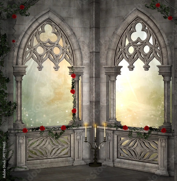 Obraz Romantic background with red roses 