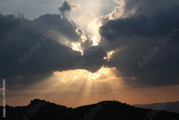 Obraz sunset in the mountains