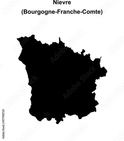 Fototapeta Nievre department blank outline map