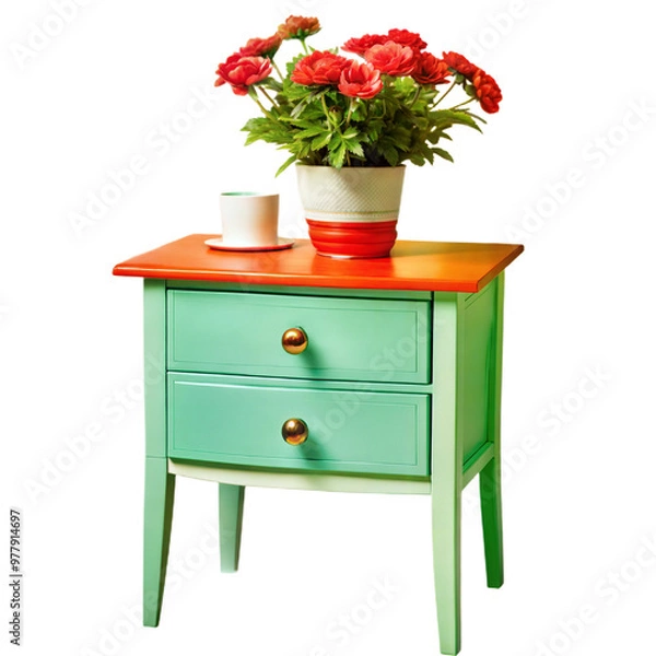 Fototapeta A Nightstand, Isolated on Transparent Background, PNG