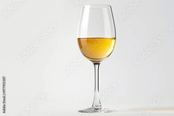 Obraz A glass of white wine sits alone on a table, ready for enjoyment