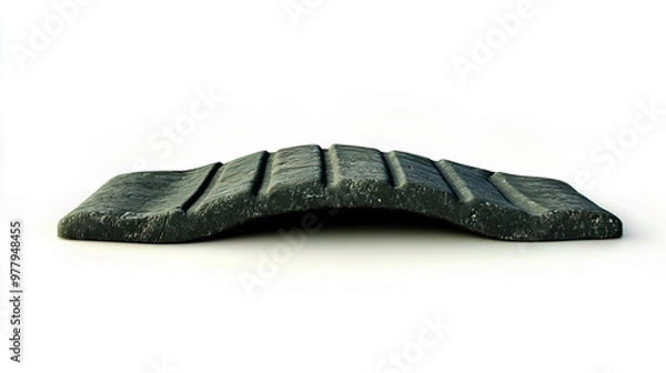 Fototapeta A speed bump isolated on a white background.
