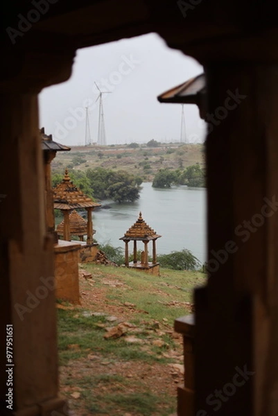Fototapeta Cénotaphe Bada Bagh in Jaisalmer, India