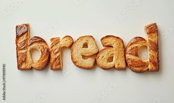 Fototapeta Bread Letters on White Background