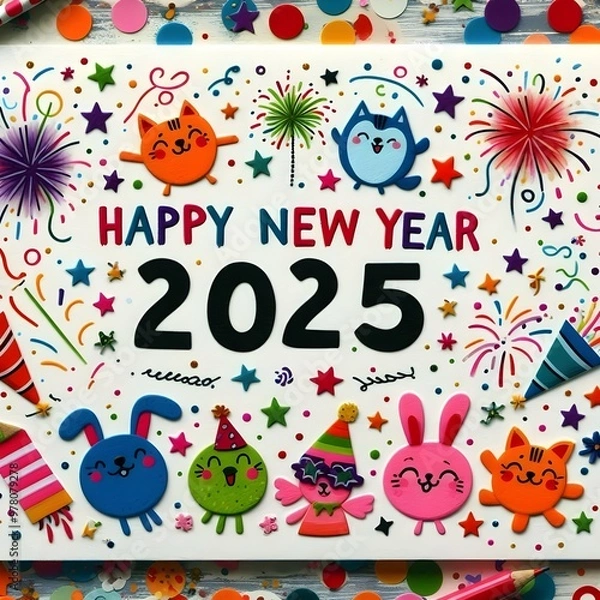 Fototapeta Celebrate New Year 2025 with New Beginnings