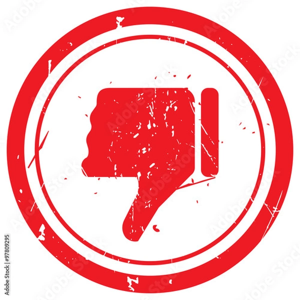 Fototapeta Red Thumb Down rubber stamp