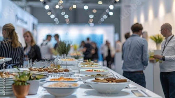 Obraz Culinary delights at a modern food exhibition in spring