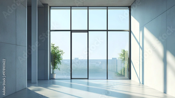 Fototapeta Modern and minimal house window for interior decoration isolated on background