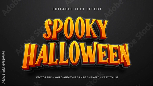 Fototapeta Editable text effect spooky halloween in 3d style