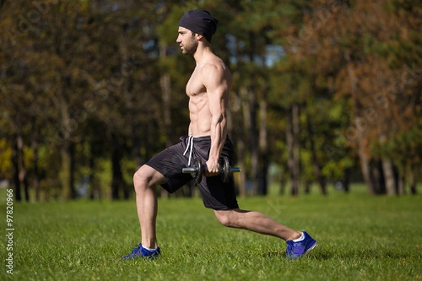 Obraz forward lunge side view