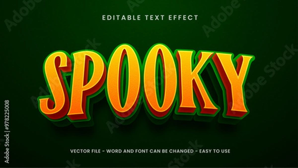 Fototapeta Editable text effect spooky in 3d style