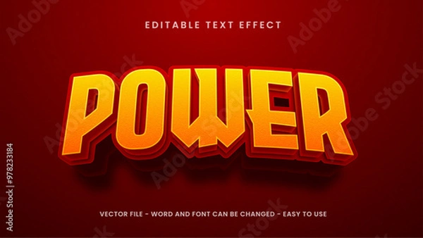 Fototapeta Editable text effect power in 3d style