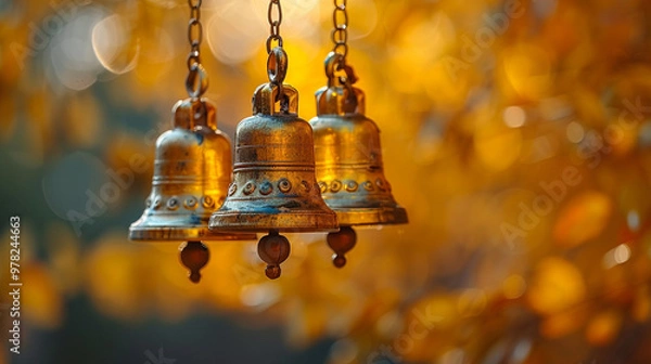 Fototapeta golden bell in the temple