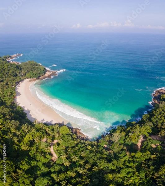 Fototapeta view of the sea from the mountain