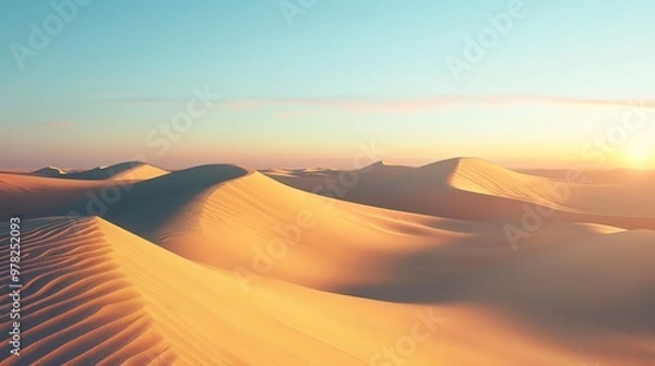Fototapeta The endless desert stretched out before me, a sea of sand and dunes