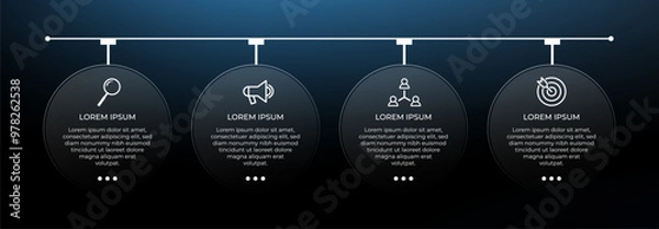 Obraz Timeline infographic with four steps