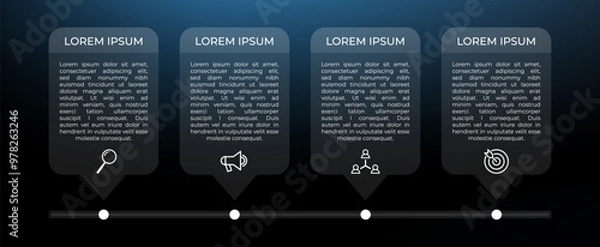 Obraz Modern timeline infographic with four steps