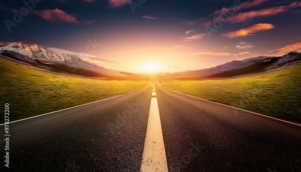 Fototapeta 希望の一本道