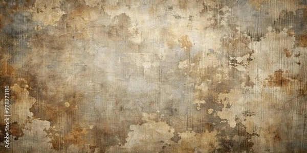 Fototapeta Grungy abstract canvas backdrop with gray and brown stains