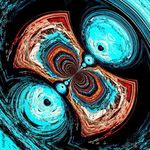 Obraz Psychedelic computer generated image. Freaky swirl iteration.