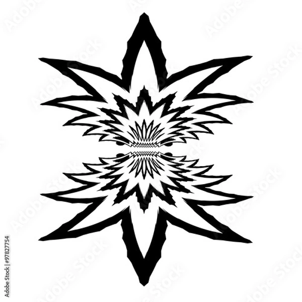 Obraz Abstract black design element isolated on white. Odd distortion.