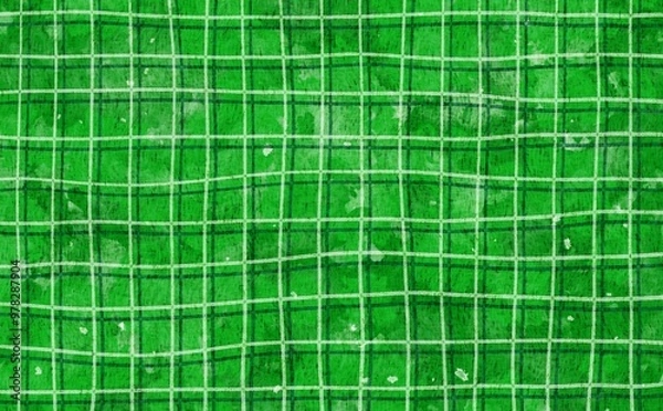 Obraz あみあみ背景素材　イラスト　水彩　緑